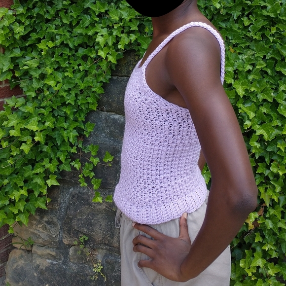 Handmade Crochet Tank Top - Lilac Purple - Picture 3 of 8